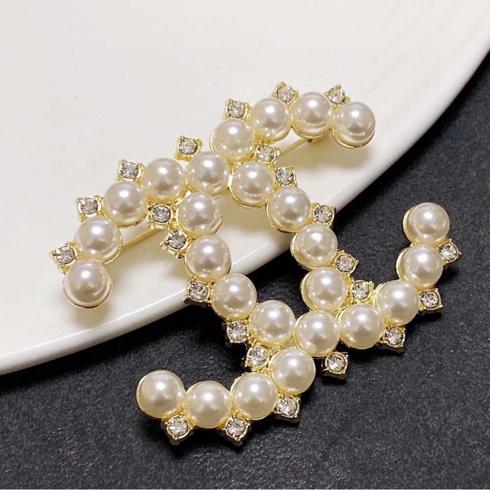 Chanel Double C Pearl Brooch View 3